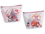Christmas clutch bag in soft fabric with zip closure
