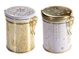 Christmas food jar in metal, hermetic seal
