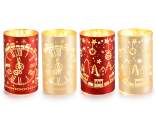Christmas glass cylinder lamp decorated with LED lights