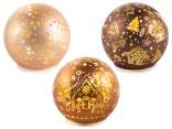 Christmas glass sphere lamp decorated with LED lights