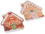 Christmas house trivet in ceramic and cork base