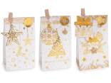 Christmas paper bag with clip, tag and sticker