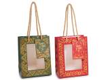 Christmas paper bag with transparent window and tag