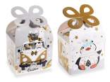 Christmas paper box with closing decoration