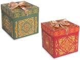 Christmas paper box with lid and bow