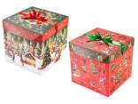 Christmas paper box with lid and bow
