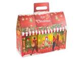 Christmas paper house box with handle band