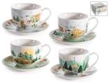 Christmas porcelain tea cup 250ml with saucer
