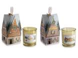 Christmas scented candle in colored glass