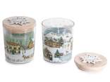 Christmas scented candle in glass jar with lid