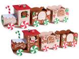 Christmas train in cloth with embossed decorations