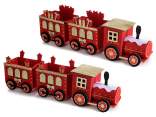 Christmas train in cloth with embossed details and glitter