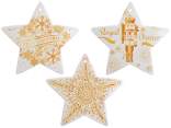 Christmas trivet in shiny ceramic and cork base