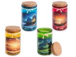 Citronella candle in glass jar with cork stopper