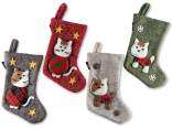 Cloth Epiphany stocking with embossed decoration to hang