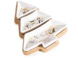 Coffret apéritif 3 assiettes en porcelaine sur plateau