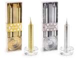 Coffret cadeau de 2 bougies avec bougeoir en verre