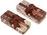 Coffret cadeau en métal avec ruban