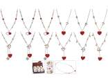 Collana in metallo con cuore laccato e strass, con card