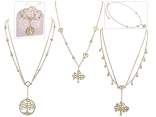 Collana in metallo decoro albero della vita, card e fiocco