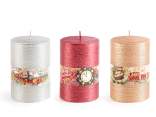 Colored metallic effect candle 