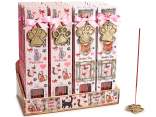 Conf. 30 incense sticks with metal incense holder, cat theme