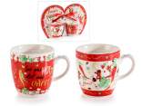 Conf. regalo 2 tazzine porcellana 80ml decori portafortuna