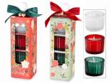 Conf. regalo con 3 candele profumate in vasetto di vetro