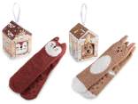 Confezione regalo con paio di calze antiscivolo natalizie