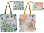 Conjunto de bolso y cartera a juego en tela con estampado