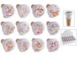 Cork and ceramic stopper with decorations in 24-piece