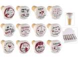 Cork and ceramic stopper with wine decorations