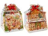 Cutie de hârtie în formă de căsuță de Crăciun cu fundă