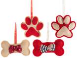 Decoración navideña colgante de tela para perros/gatos