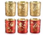 Decorated glass Christmas candle holder