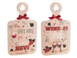 Decorative cutting board with embossed details, bow, writing