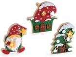Decorazione natalizia in legno e panno con luci LED