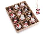 Display 72 wooden Christmas decorations to hang