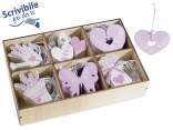 Display 72 wooden lavender decorations to hang