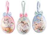 Easter egg soft fabric, string and bow to hang