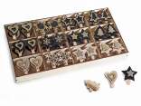 Espositore 48 mollette natalizie in legno con glitter