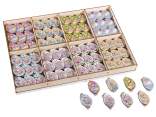 Espositore con 72 mollette in legno a ovetto pasquale