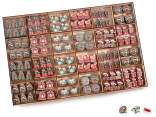 Exhibición 288 pinzas de madera para ropa navideñas