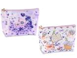 Fabric bag with zip and lavender print