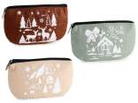 Felt pencil case with zip and Christmas print