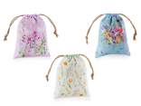 Floral print cloth bag with drawstring