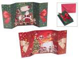 Folding Christmas greeting card with golden decorations