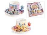 Gift set 2 floral porcelain cups 80ml
