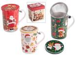 Gift set 350 ml herbal tea cup with filter and lid