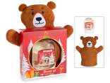 Gift set with teddy bear glove and scented shower gel